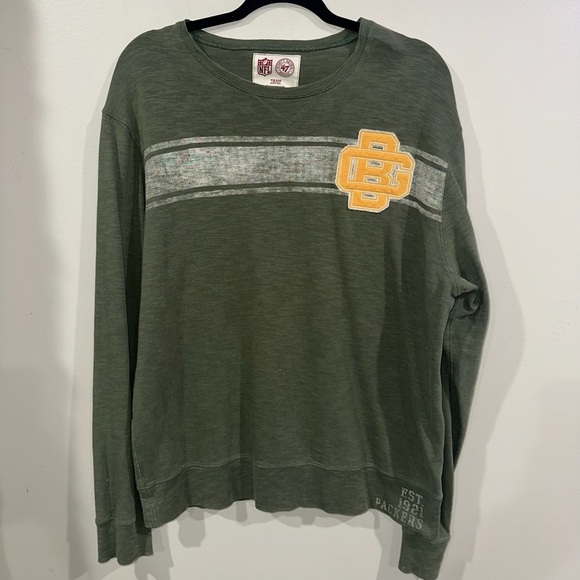 Green Bay Packers 47 Brand Vintage Forty Seven Long Sleeve Shirt. Size Large - Picture 1 of 6